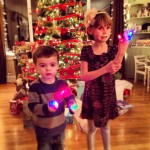 Phinneas and Emma with their finger flashlights! 